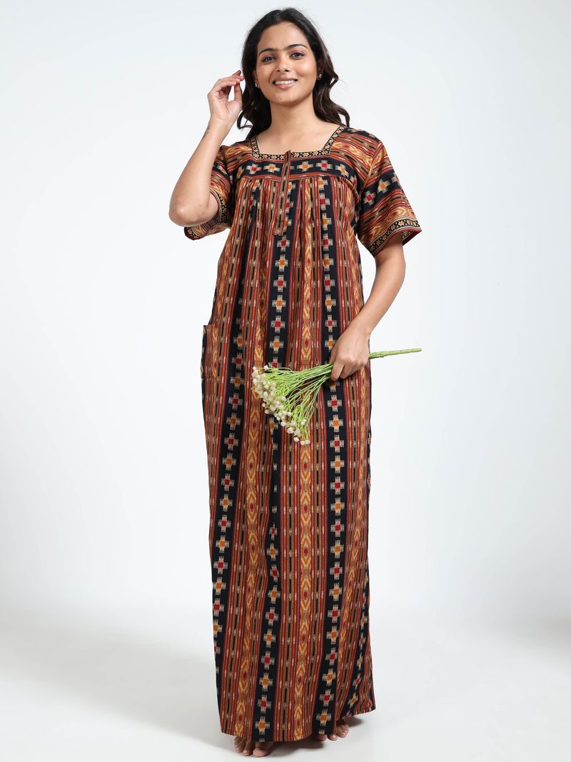 Cotton Nighty – Stylish Embroidered Sleepwear for Women