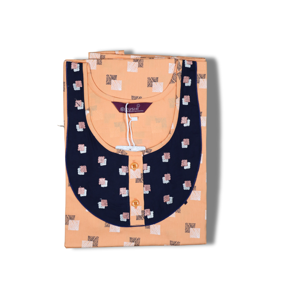 Satin Series – Sky Blue & Navy Nighty